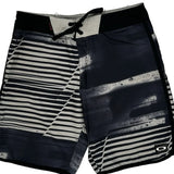 Oakley Striped Sport Shorts - 30W 9L Gray Polyester