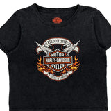 Freedom Spirit Harley Davidson Graphic T-Shirt - Medium Black Cotton
