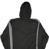 Adidas Striped Windbreaker - XL Black Polyester