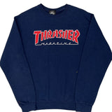 Thrasher Sweatshirt - Small Navy Cotton Blend