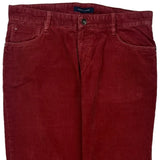 Tommy Hilfiger Cord Trousers - 35″ Waist Red Cotton