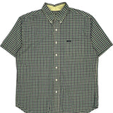 Chaps Ralph Lauren Checked Short Sleeve Shirt - Large Green Cotton Blend