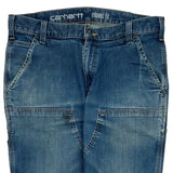 Carhartt Double Knee Carpenter Jeans - 34W 30L Blue Cotton Blend