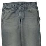 Dickies Double Knee Carpenter Trousers - 34W 32L Grey Cotton