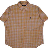 Ralph Lauren Checked Short Sleeve Shirt - 2XL Orange Cotton