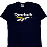 Reebok Single Stitch T-Shirt - Large Navy Cotton