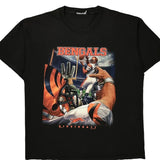 Single Stitch Cincinnati Bengals Starter T-Shirt - Large Black Cotton