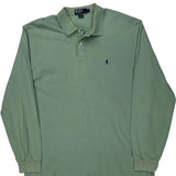 Polo By Ralph Lauren Long Sleeve Polo Shirt - XL Green Cotton