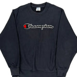 Reverse Weave Champion Spellout Sweatshirt - XL Black Cotton