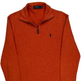 Polo By Ralph Lauren 1/4 Zip - Small Orange Cotton