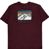 Mountain Graphic Patagonia Graphic T-Shirt - Small Burgundy Cotton