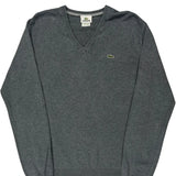 Lacoste V-Neck Sweater - Medium Gray Cotton