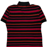Lacoste Striped Polo Shirt - Small Orange Cotton