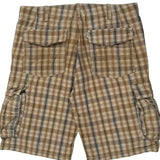 Levis Checked Cargo Shorts - 34W 11L Beige Cotton