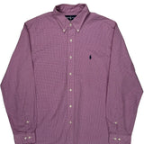 Ralph Lauren Checked Shirt - Large Purple Cotton