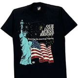Single Stitch Honoring The American Veteran Screen Stars Graphic T-Shirt - Medium Black Cotton Blend