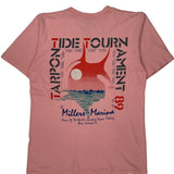 Oneita Single Stitch T-Shirt - Large Pink Cotton