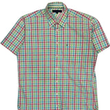 Tommy Hilfiger Checked Short Sleeve Shirt - Large Multicoloured Cotton