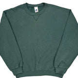 90s Blank Russell Athletic Sweatshirt - Large Green Cotton