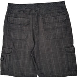 Wrangler Checked Cargo Shorts - 36W 10L Gray Cotton