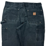 Carhartt Double Knee Carpenter Trousers - 35W 30L Black Cotton