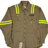 Prescott Tank Lines Carhartt Shirt - XL Khaki Cotton Blend