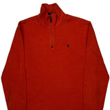 Polo By Ralph Lauren 1/4 Zip - Medium Orange Cotton