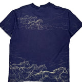 Single Stitch Delta Graphic T-Shirt - Large Navy Cotton