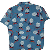 Rugby University Floral Short Sleeve Shirt - XL Red Cotton