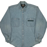 Harley Davidson Denim Shirt - Large Blue Cotton