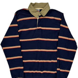 Unbranded Striped Rugby Shirt - Large Navy Cotton
