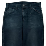 Dickies Double Knee Carpenter Trousers - 34W 31L Black Cotton