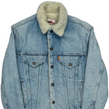 80S Made In USA Levis Sherpa Denim Jacket - Small Light Wash Denim