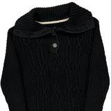 Tommy Hilfiger Collared Sweater - Large Black Cotton