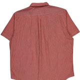 Lacoste Checked Short Sleeve Shirt - 2XL Red Cotton