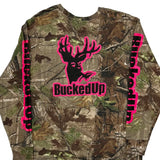Bucked Up Camo Long Sleeve T-Shirt - Large Camo Cotton