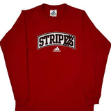 Stripes Adidas Long Sleeve T-Shirt - XL Red Cotton