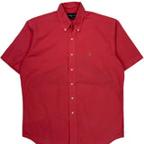 Ralph Lauren Short Sleeve Shirt - Medium Red Cotton