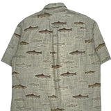 River Lodge Columbia Short Sleeve Shirt - Large Beige Cotton