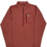 Carhartt 1/4 Zip - XL Red Polyester