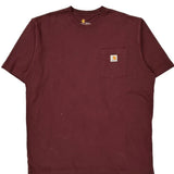 Carhartt T-Shirt - XL Burgundy Cotton