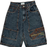 No Boundaries Graphic Denim Shorts - 24W US 2 Blue Cotton
