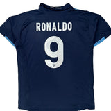 Real Madrid Adidas 2009-10 Ronaldo Away Football Shirt - 2XL Blue Polyester