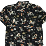Tropical Print With Drinks Big Dogs Graphic Hawaiian Shirt - 2XL Black Viscose