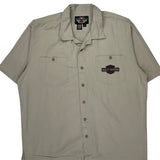 Motorcycles Harley Davidson Graphic Short Sleeve Shirt - XL Beige Cotton