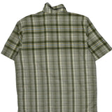 Quiksilver Checked Short Sleeve Shirt - Large Gray Cotton