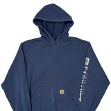 Carhartt Hoodie - XL Blue Cotton Blend