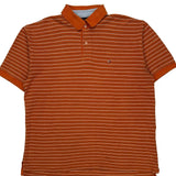 Tommy Hilfiger Striped Polo Shirt - XL Orange Cotton