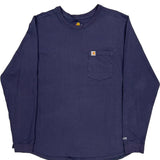 Carhartt Fr Long Sleeve T-Shirt - 2XL Blue Cotton