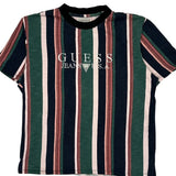 Guess Striped T-Shirt - Large Multicoloured Cotton